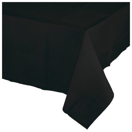 Touch Of Color Black Paper Tablecloth, 108"x54", 6PK 710126